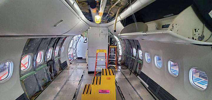 cabin-modifications Image of an aircraft cabin during modifications